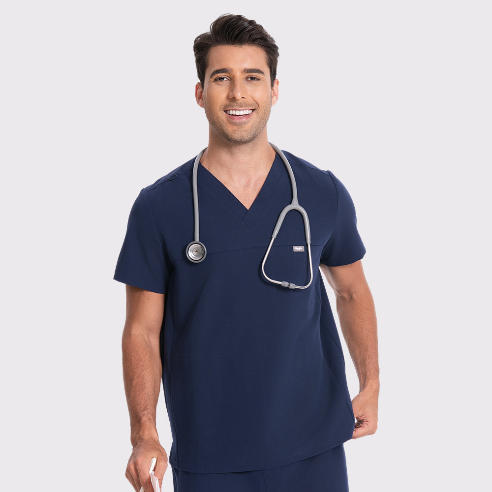 Men's V-neck Scrub Top – 4 Pockets | Scrubs