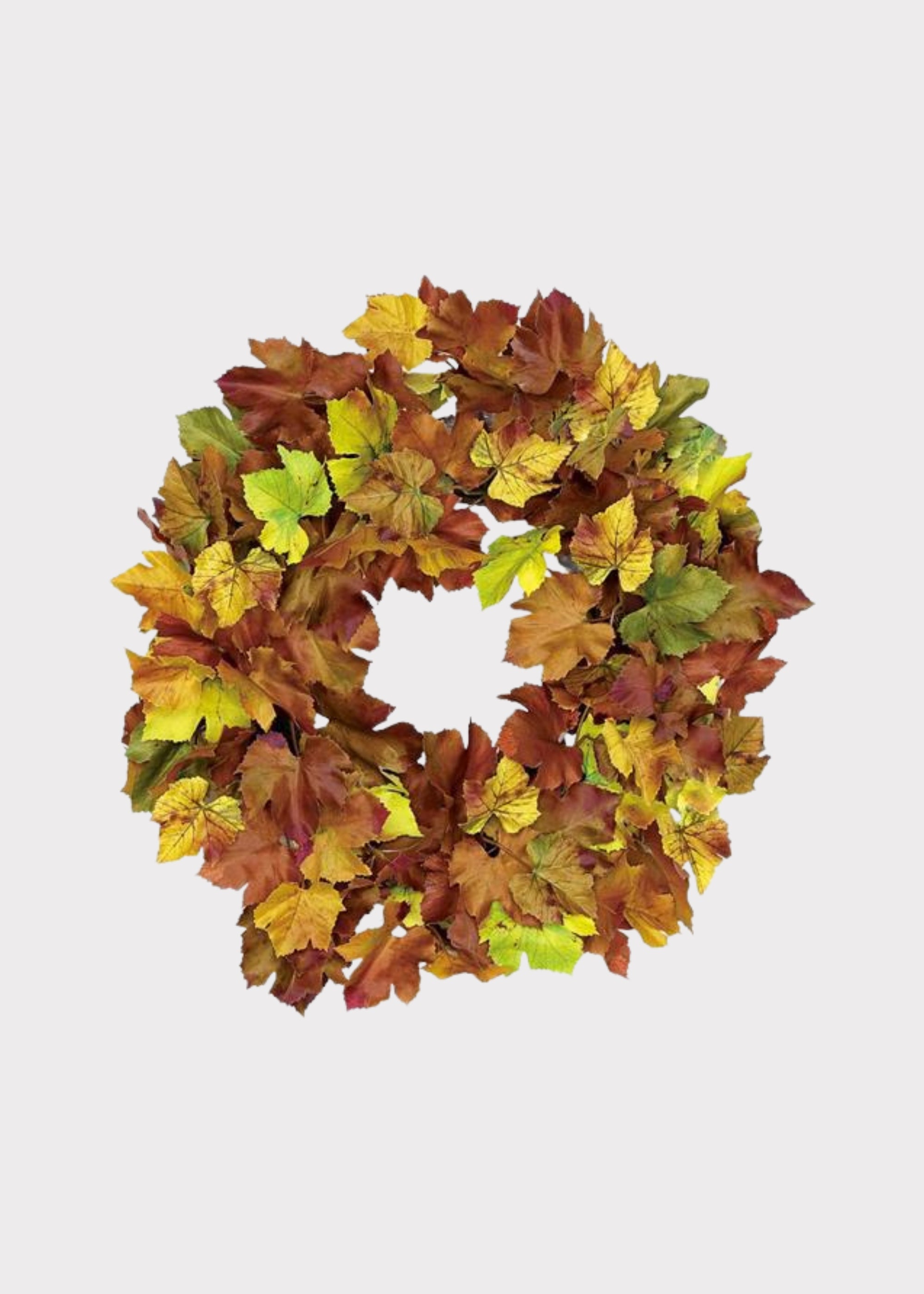 Artificial Maple Leaf Wreath in Mixed Fall Hues - 24"