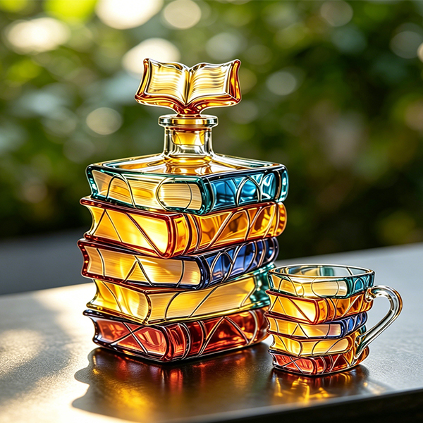 Stained Glass Bottle with Book Chapters