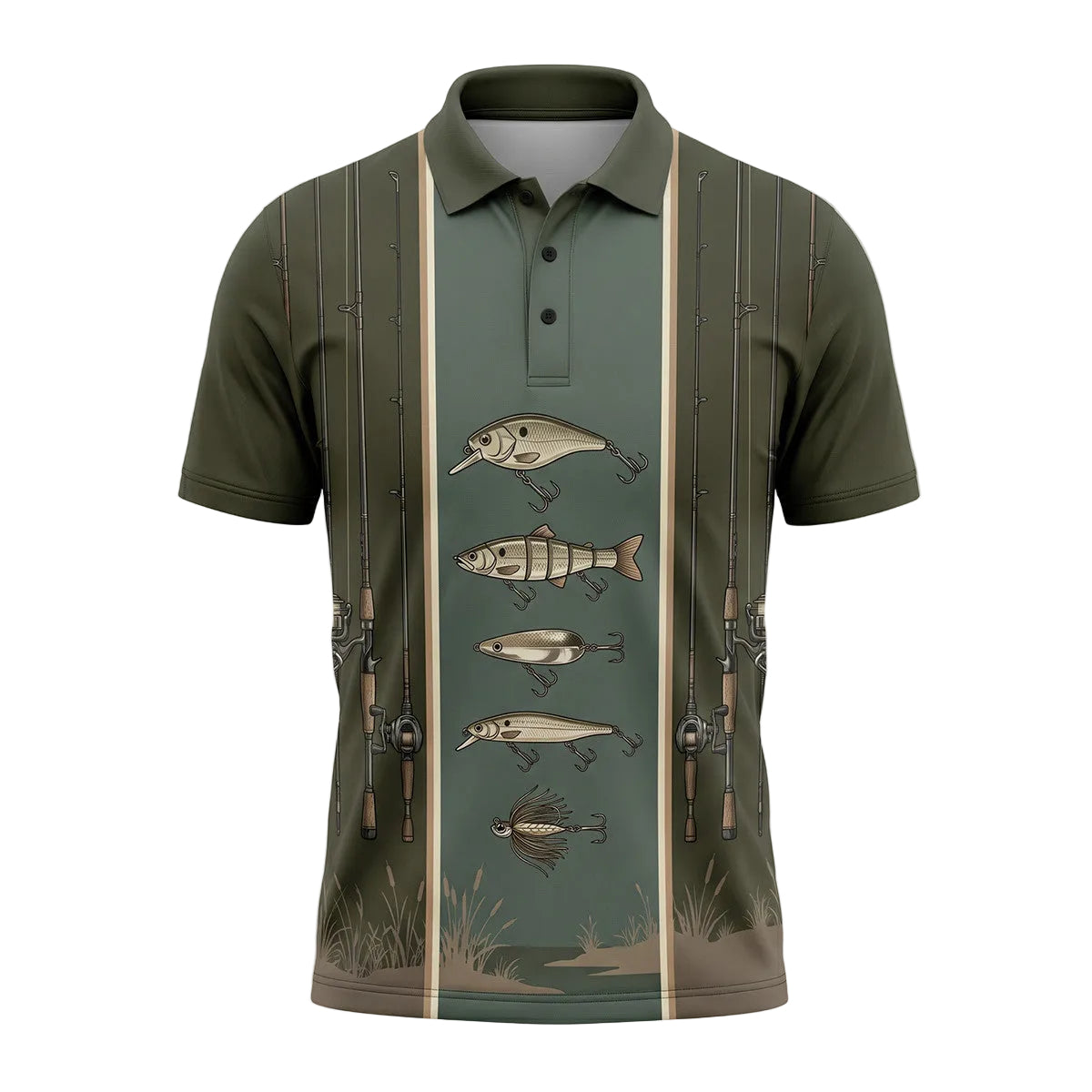 Bass Fishing Polo Shirt, Fathers Day Golf Shirts For Men BFP1005