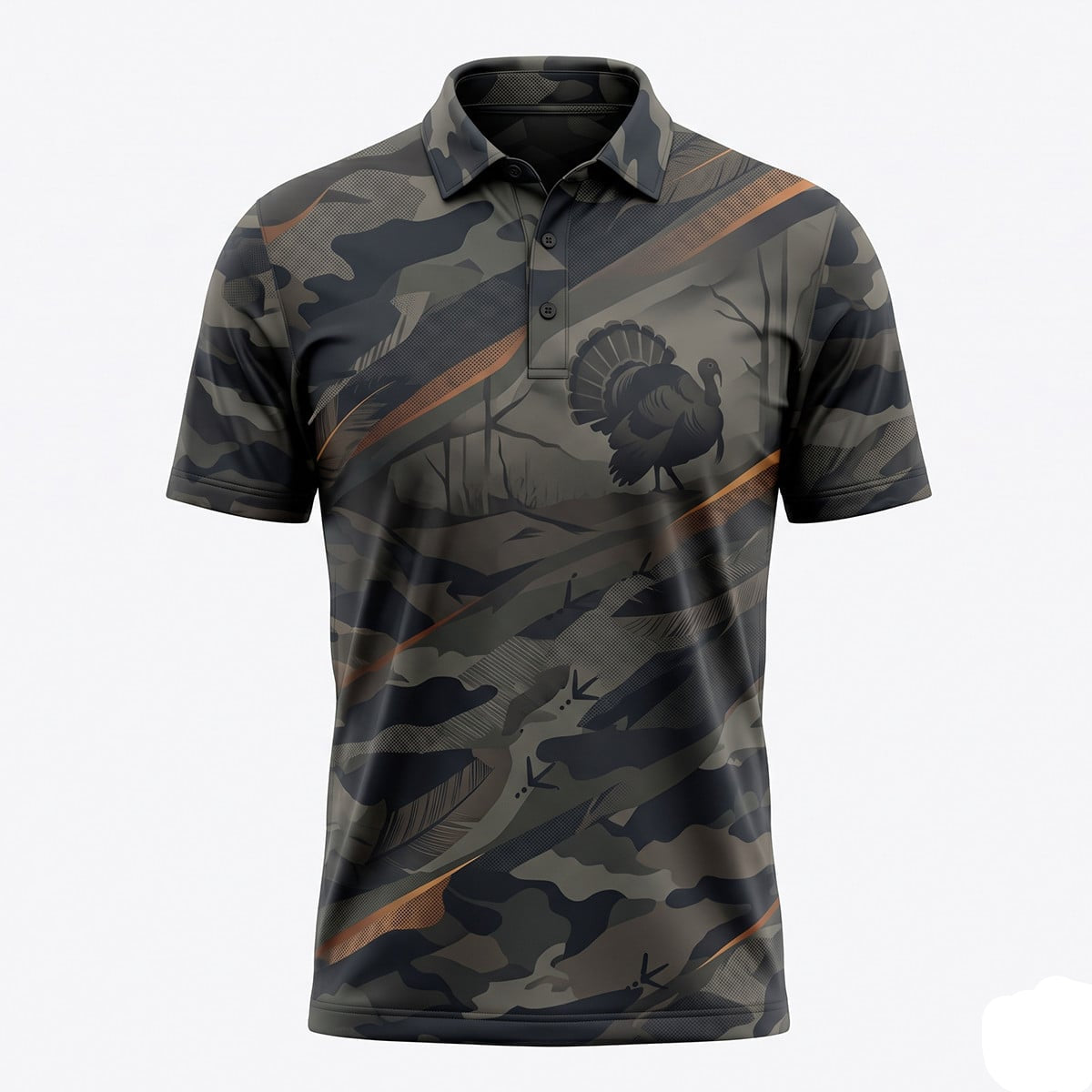 Turkey Camo Hunter Polo Shirt Best Dad Turkey Father's Day Gift