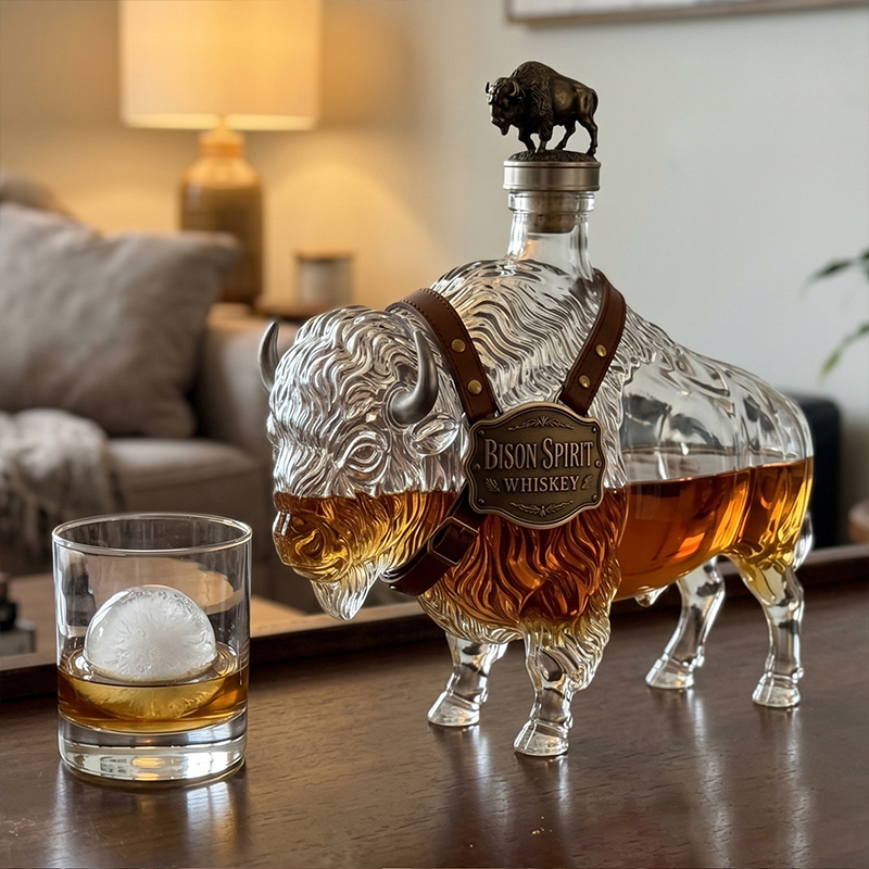 Bison Spirit Bison Whiskey Decanter | Limited Edition Home Bar Decor