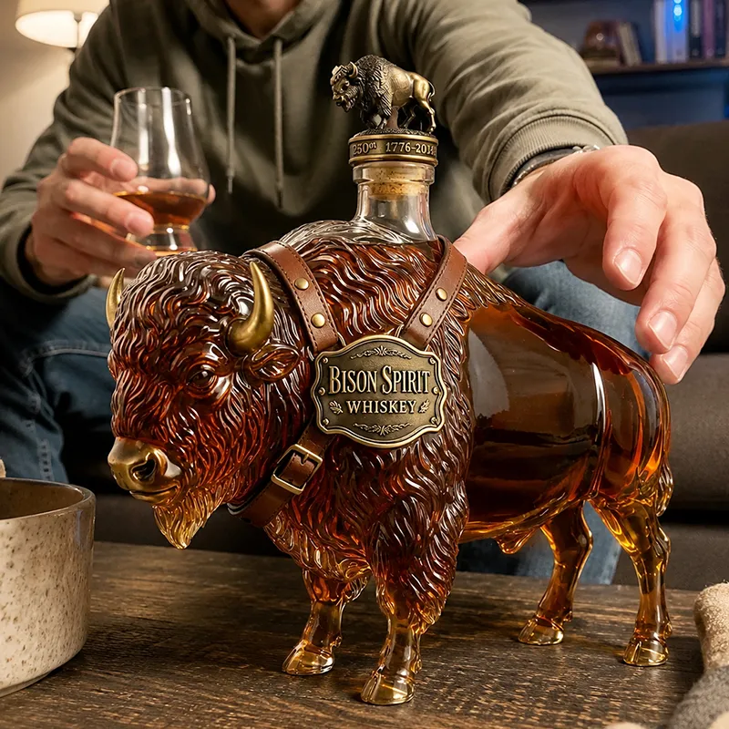 Bison Spirit Bison Whiskey Decanter | Limited Edition Home Bar Decor