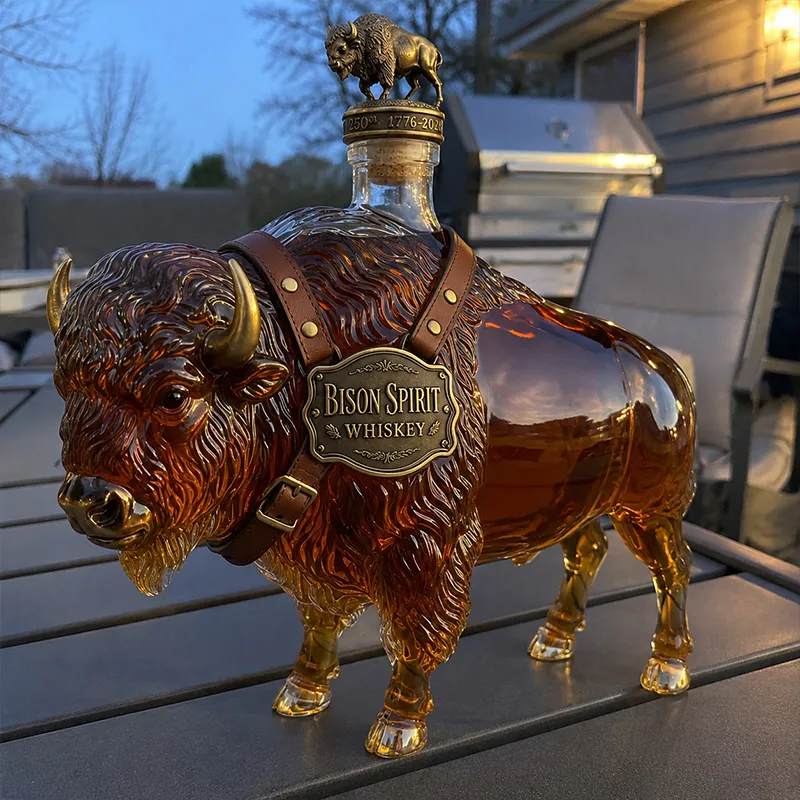 Bison Spirit Bison Whiskey Decanter | Limited Edition Home Bar Decor
