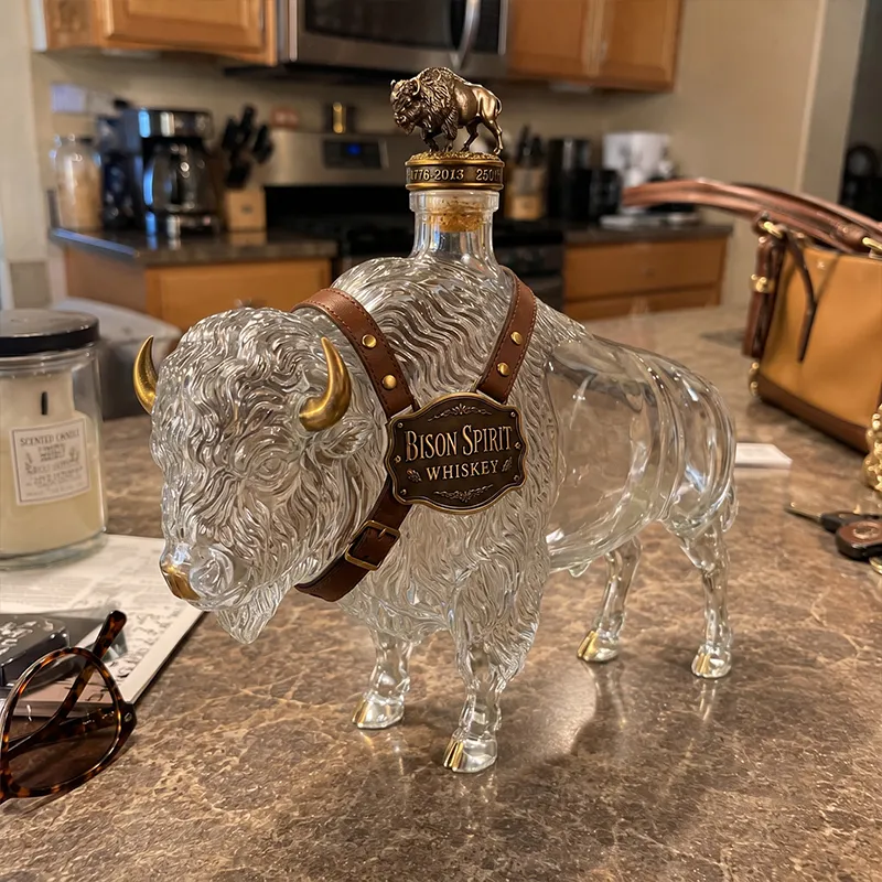 Bison Spirit Bison Whiskey Decanter | Limited Edition Home Bar Decor
