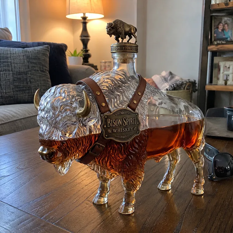 Bison Spirit Bison Whiskey Decanter | Limited Edition Home Bar Decor