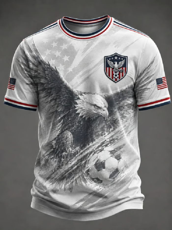 Men's 250th Anniversary Eagle Celebration Printed Casual T-shirt for Independence Day in the United States
