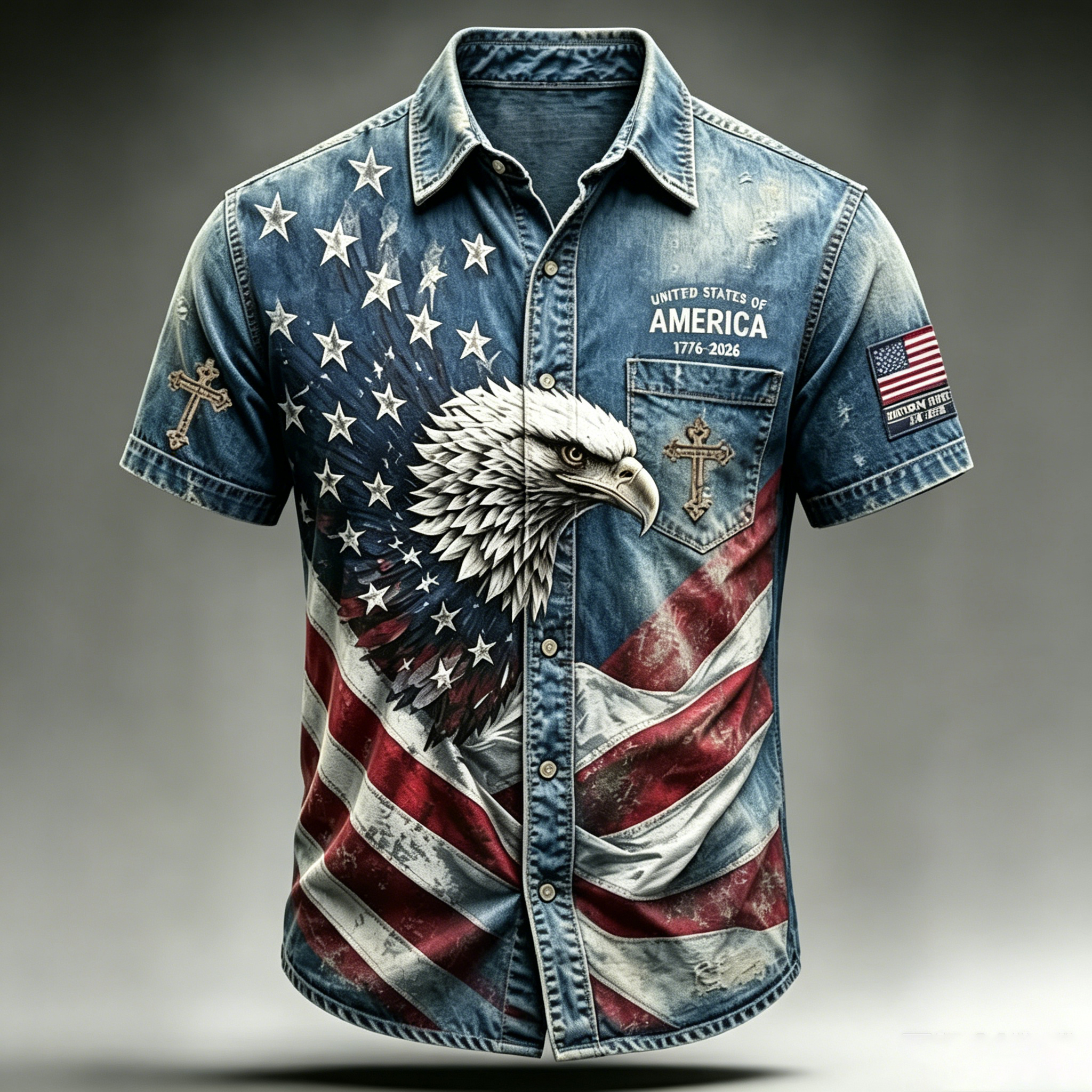 Men's American 250th Anniversary Casual Short-Sleeve Polo Shirt