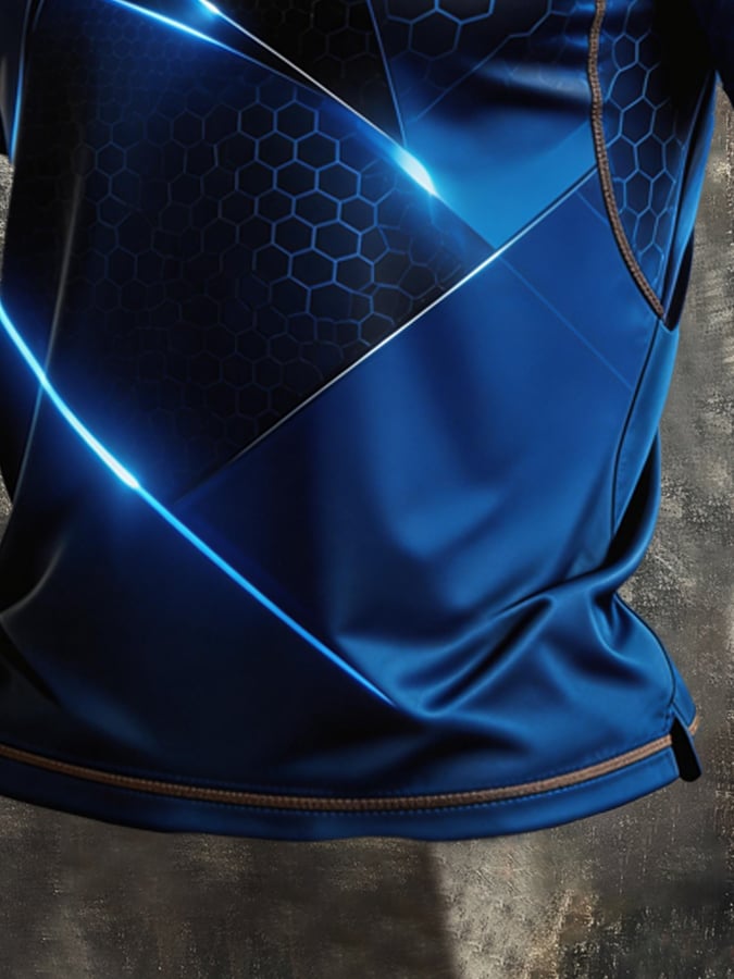 Men's Retro Patriot Color Block Polo Collar Short Sleeve