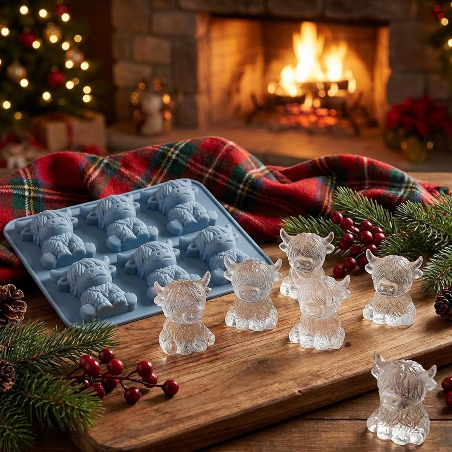 "Highland Cow Ice Cube Tray – Fun Whiskey & Cocktail Mold for Adults"