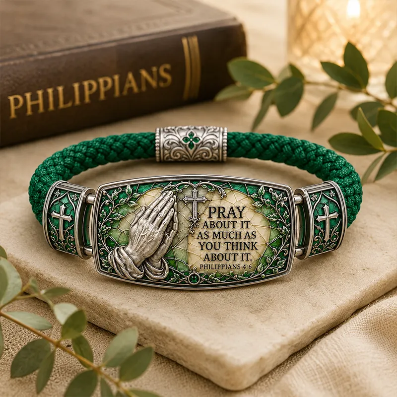 Christian Philippians 4:6 Cross Religious Wristband
