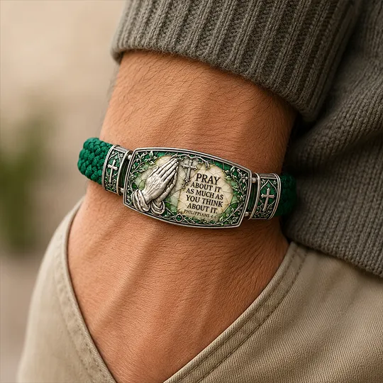 Christian Philippians 4:6 Cross Religious Wristband