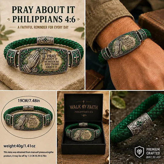 Christian Philippians 4:6 Cross Religious Wristband