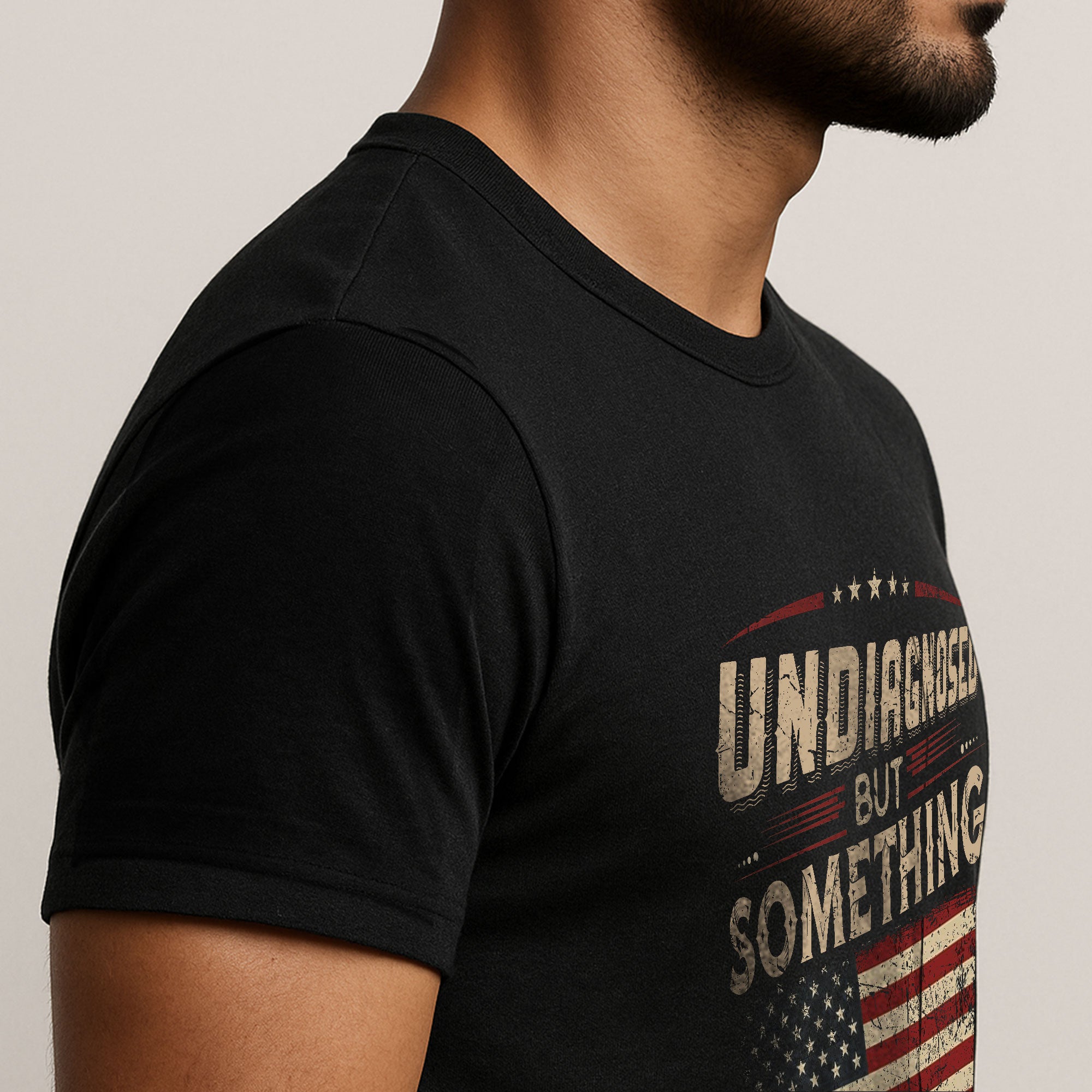 Instant Cool Touch Tech Patriotic T-Shirt Undiagnosed Something Ain't Right USA Flag Vintage Tee