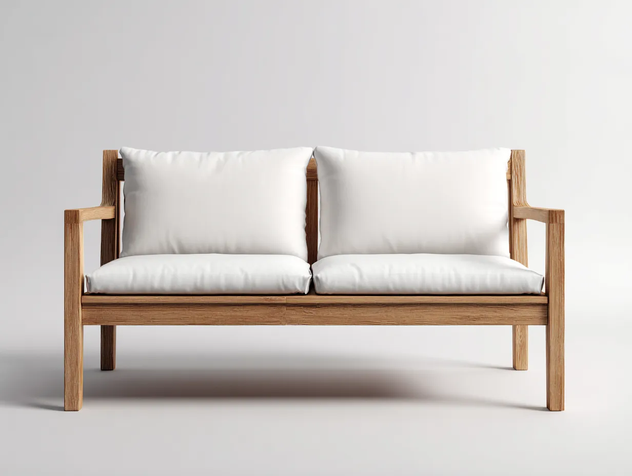 Divani da esterno - legno - 165x82x78 cm - marrone-bianco - stile moderno-Tadilydwell