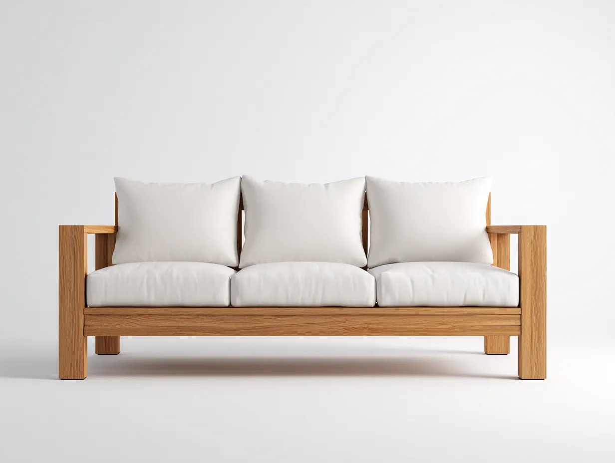 Divani da esterno - legno - 210x85x78 cm - marrone-bianco - stile moderno-Tadilydwell