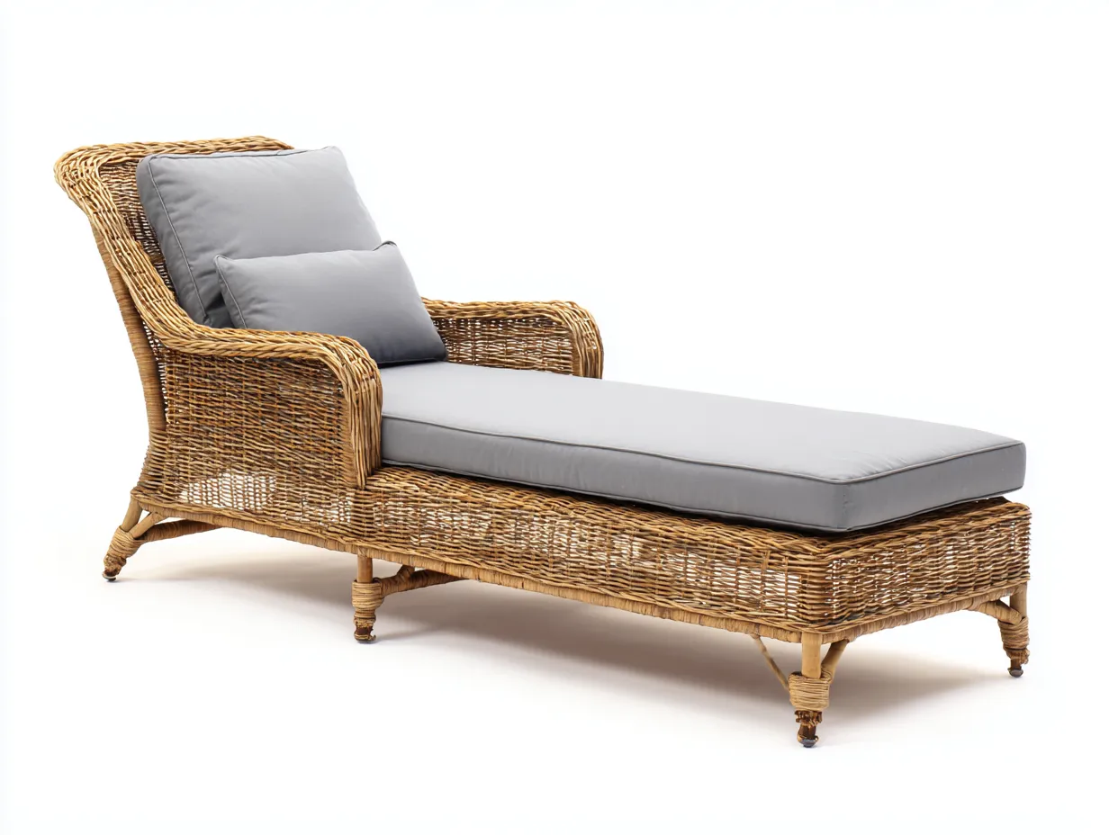 Lettino prendisole-rattan-182x69x66 cm-Grigio-Naturale-stile moderno-Tadilydwell