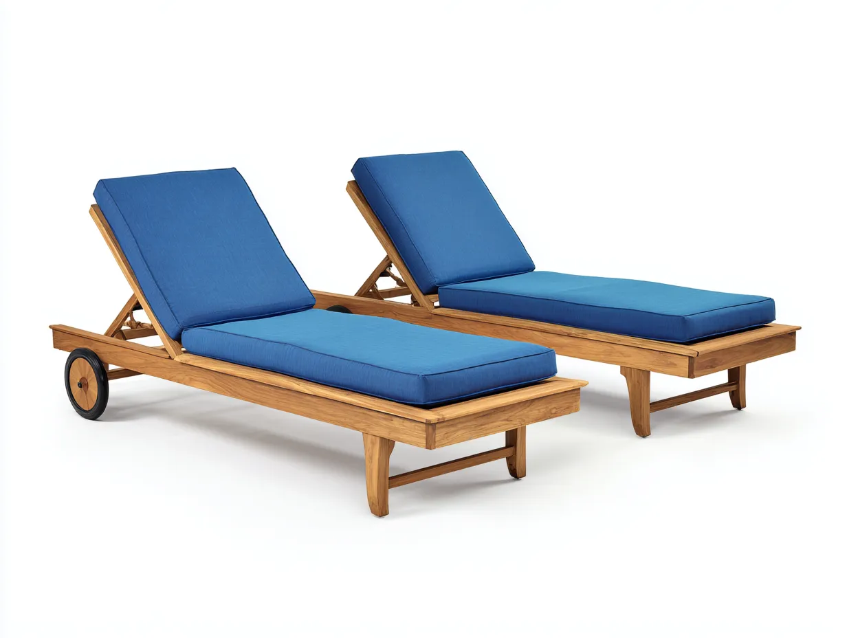 Lettino prendisole-legno-198x72x35 cm-Blu-Marrone-stile moderno-Tadilydwell