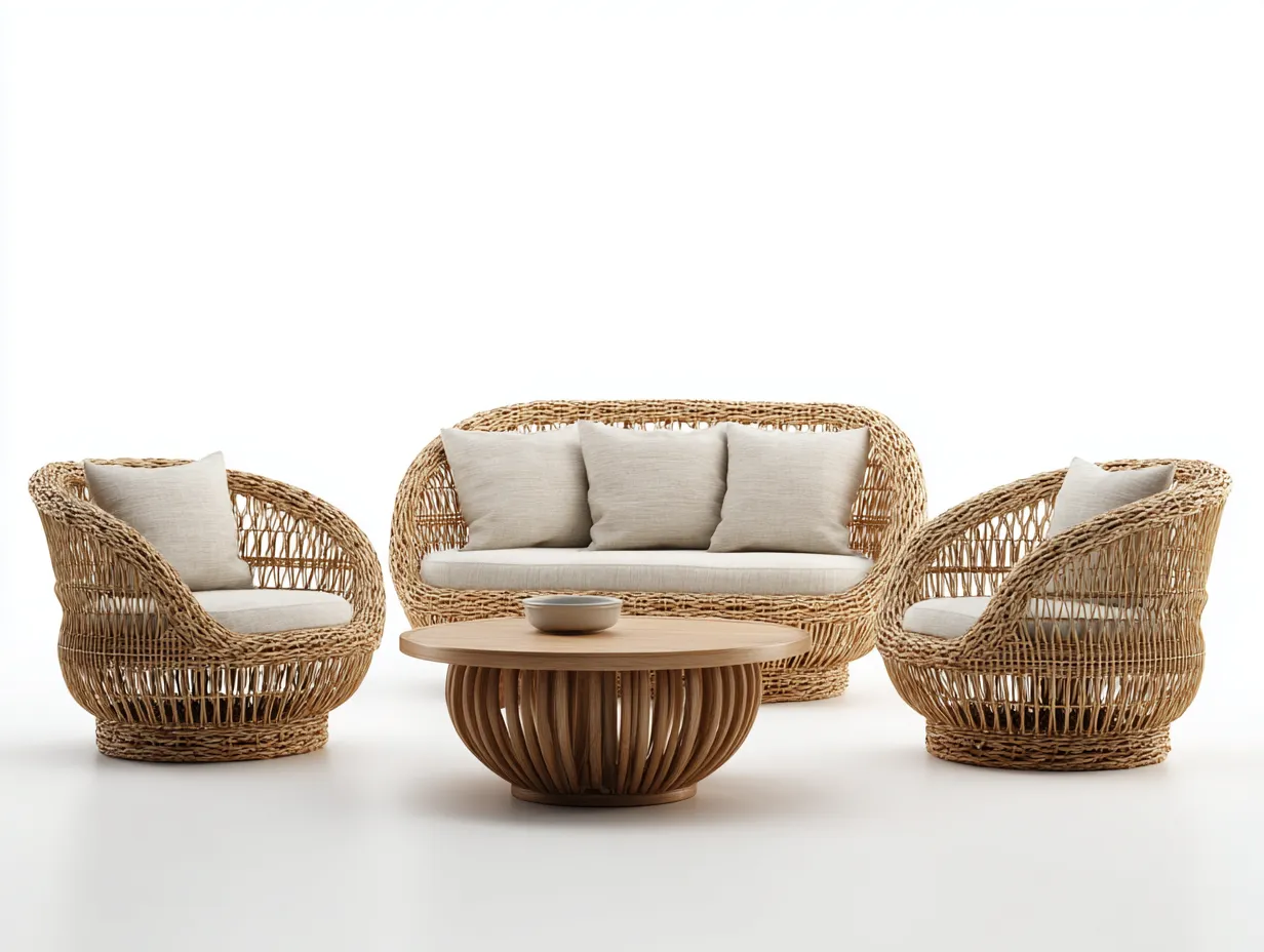 Divani da esterno - rattan - 195x82x78 cm - beige - stile moderno-Tadilydwell