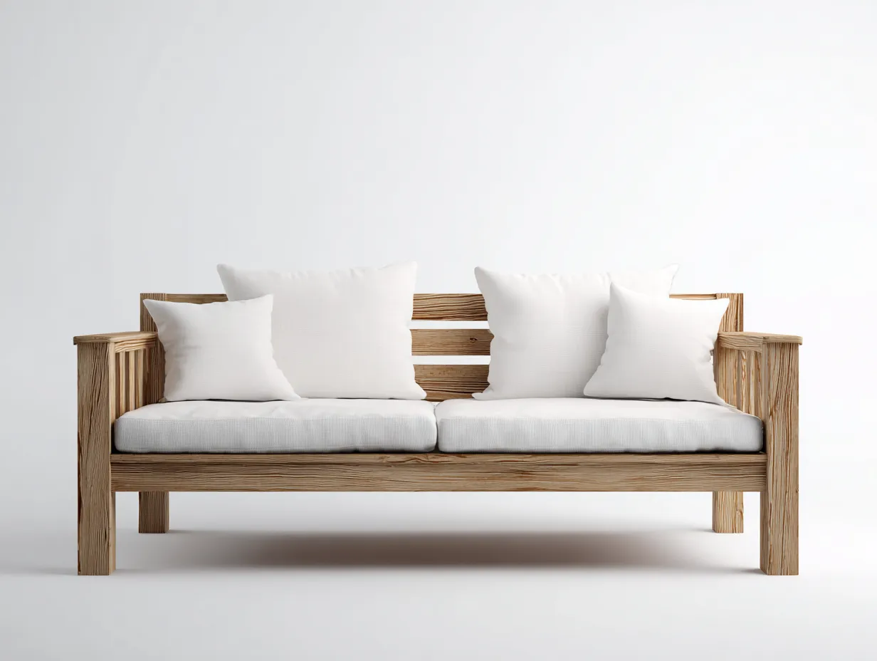 Divani da esterno - legno - 185x84x79 cm - marrone-bianco - stile moderno-Tadilydwell