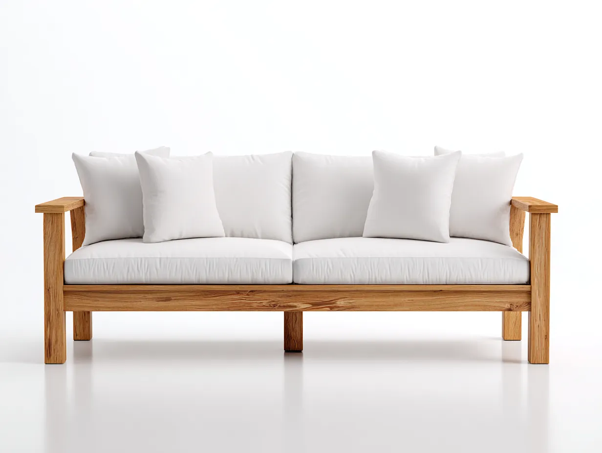 Divani da esterno - legno - 220x86x80 cm - marrone-bianco - stile moderno-Tadilydwell