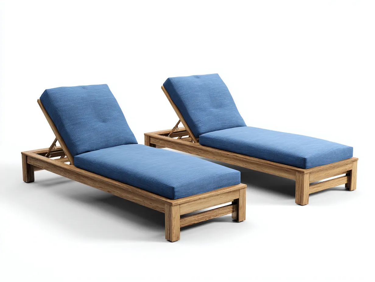 Lettino prendisole-legno-192x75x32 cm-Blu-Marrone-stile moderno-Tadilydwell