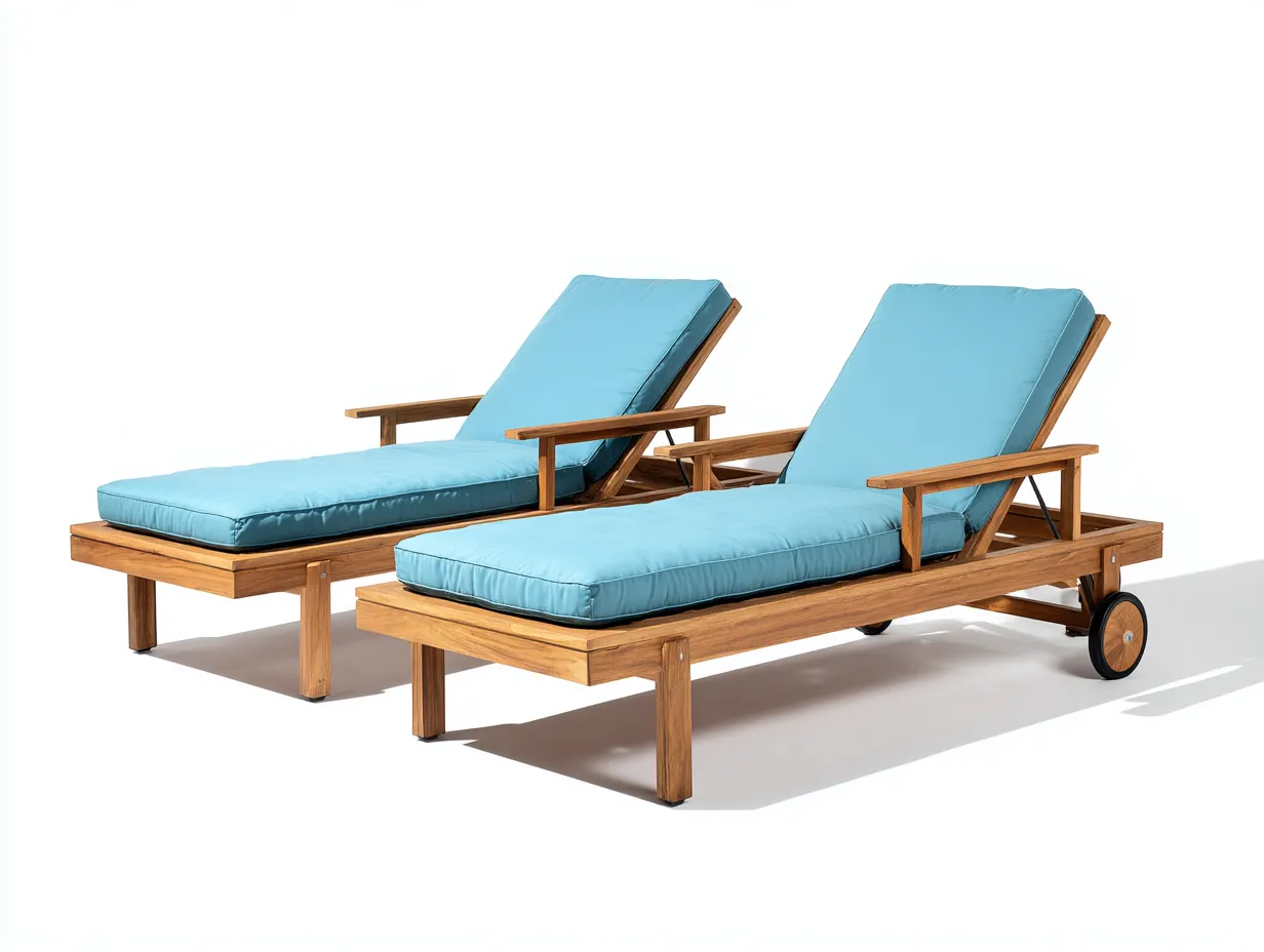 Lettino prendisole-legno-200x74x36 cm-Azzurro-Marrone-stile moderno-Tadilydwell