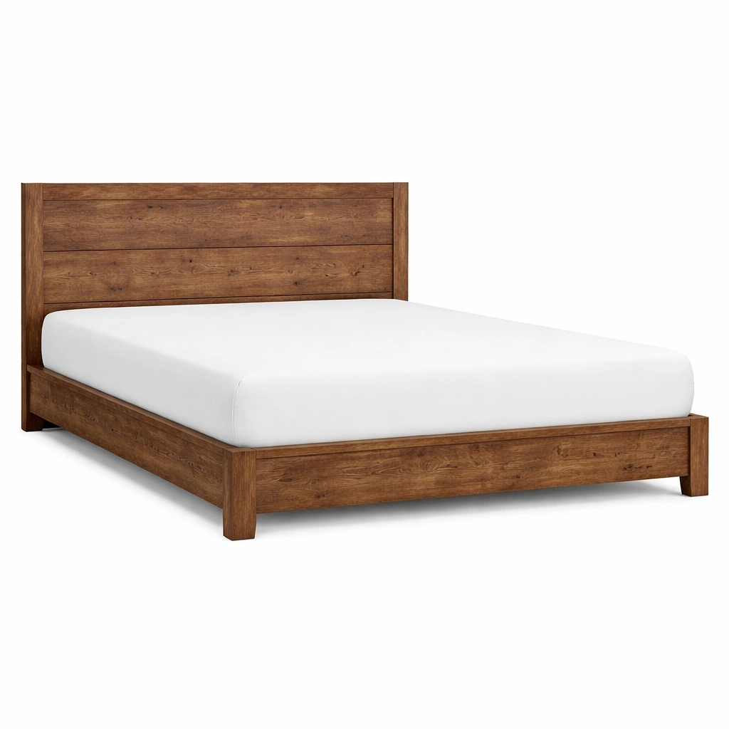 Estructura de cama de madera maciza marrón-nestdino