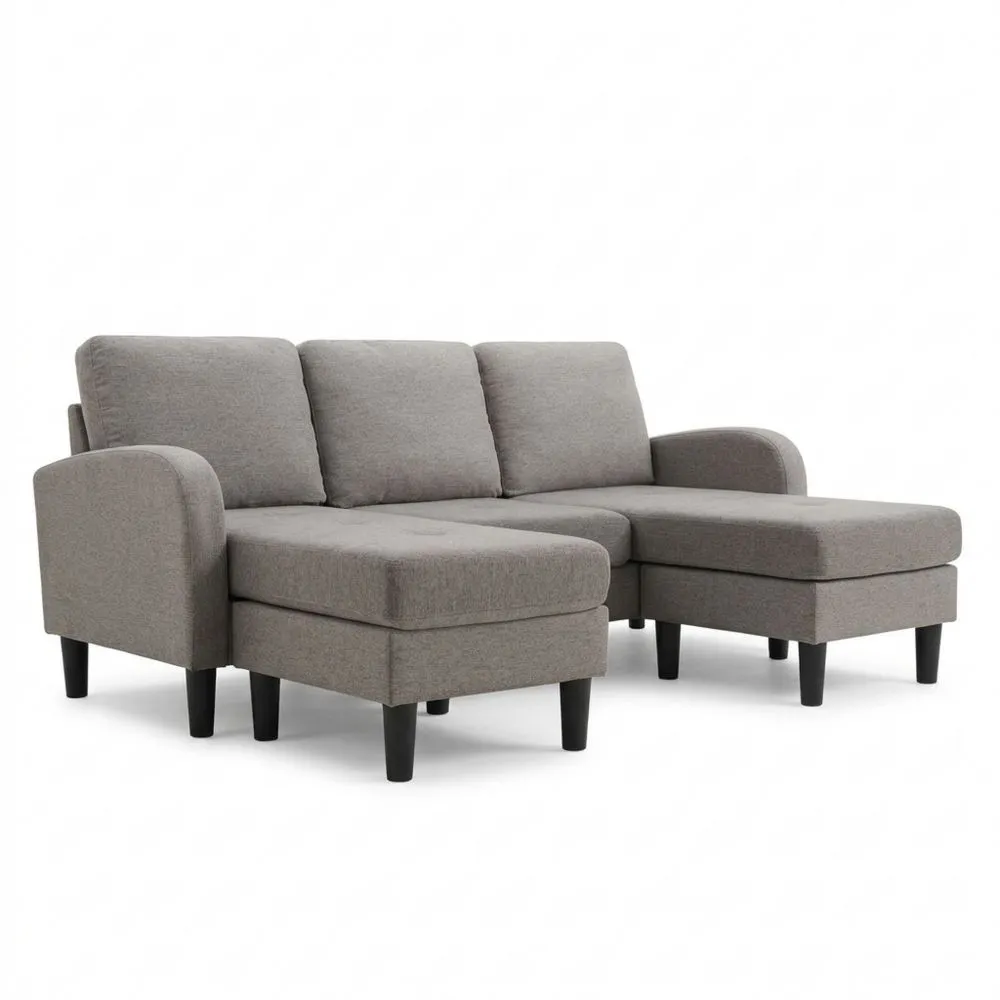 Sofá Rinconero en Forma de L con Chaise Longue para Salón, Gris