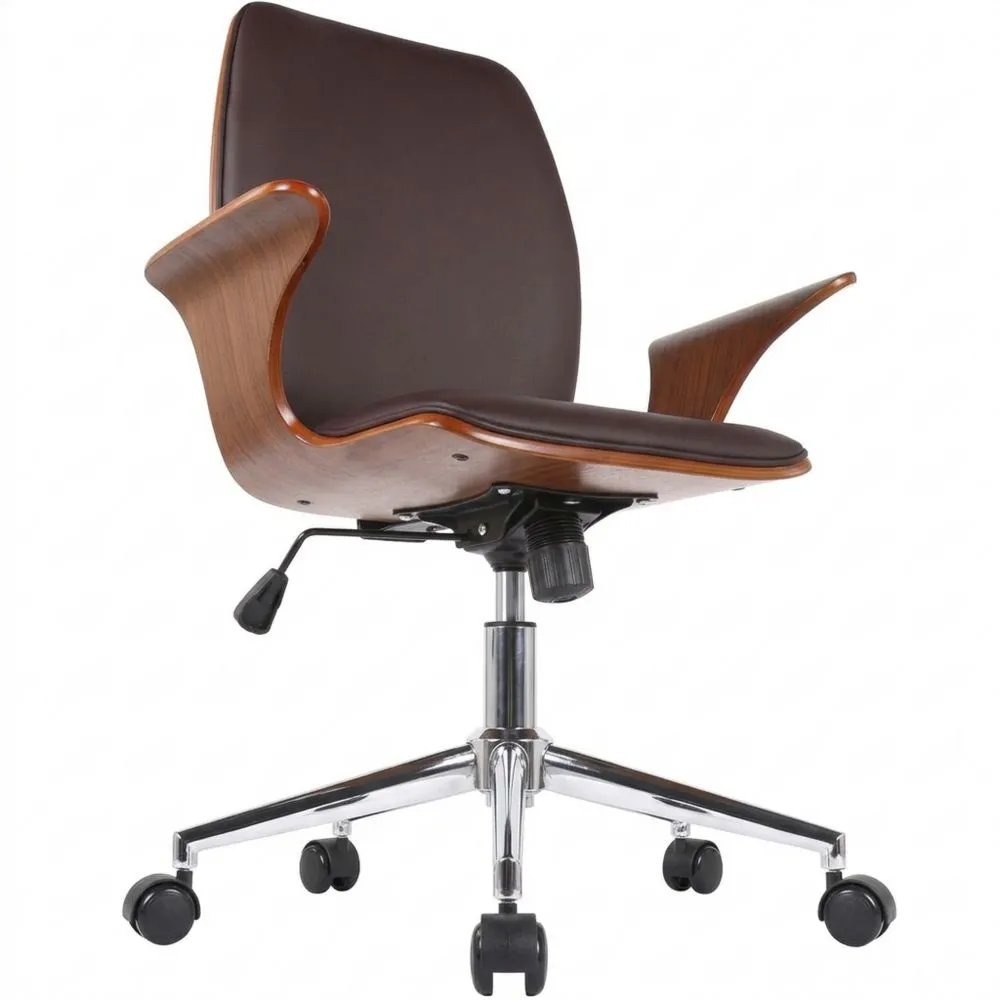 Silla de Oficina Giratoria con Tapizado Sintético o Tela, Base Metálica