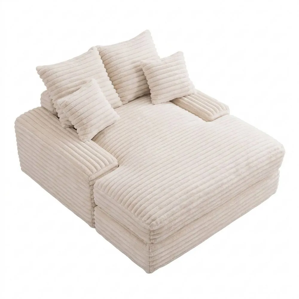 Sofá Chaise Longue Desmontable con Cojines, Ahorro de Espacio para Salón