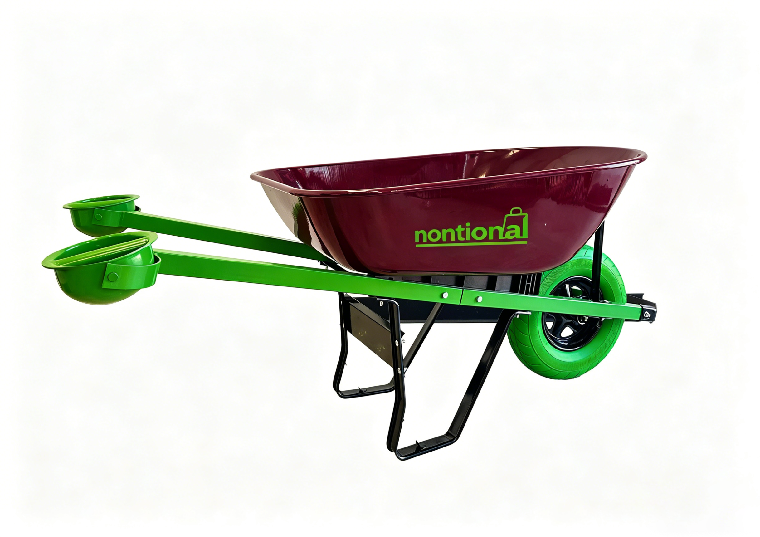 🔥Spring Fresh Sale 🎁 Nontional-Motion Tools 6-cu ft 1 Wheel Steel Push Wheelbarrow Flat-Free Tire