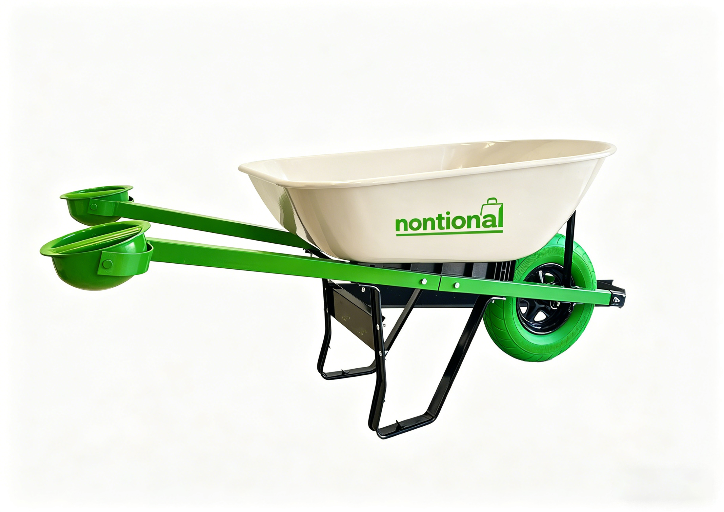 🔥Spring Fresh Sale 🎁 Nontional-Motion Tools 6-cu ft 1 Wheel Steel Push Wheelbarrow Flat-Free Tire