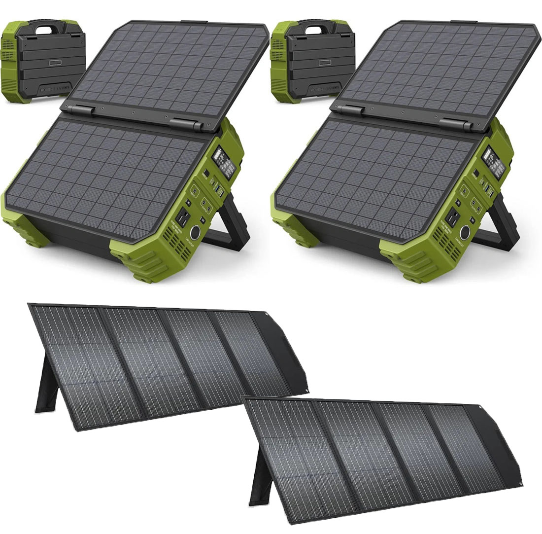 💥Last Day Buy 1 Get 1 Free💥Portable Power Station with Built-in Solar Panel