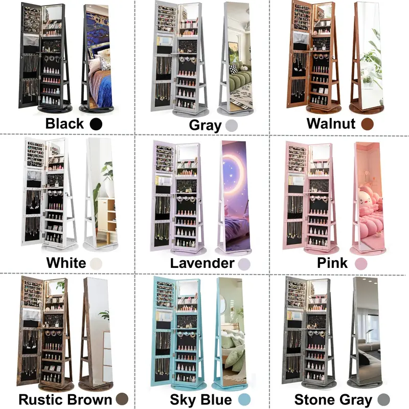 ⚡️Spring Sale⚡️360° Swivel Jewelry Armoire with Full Length Mirror