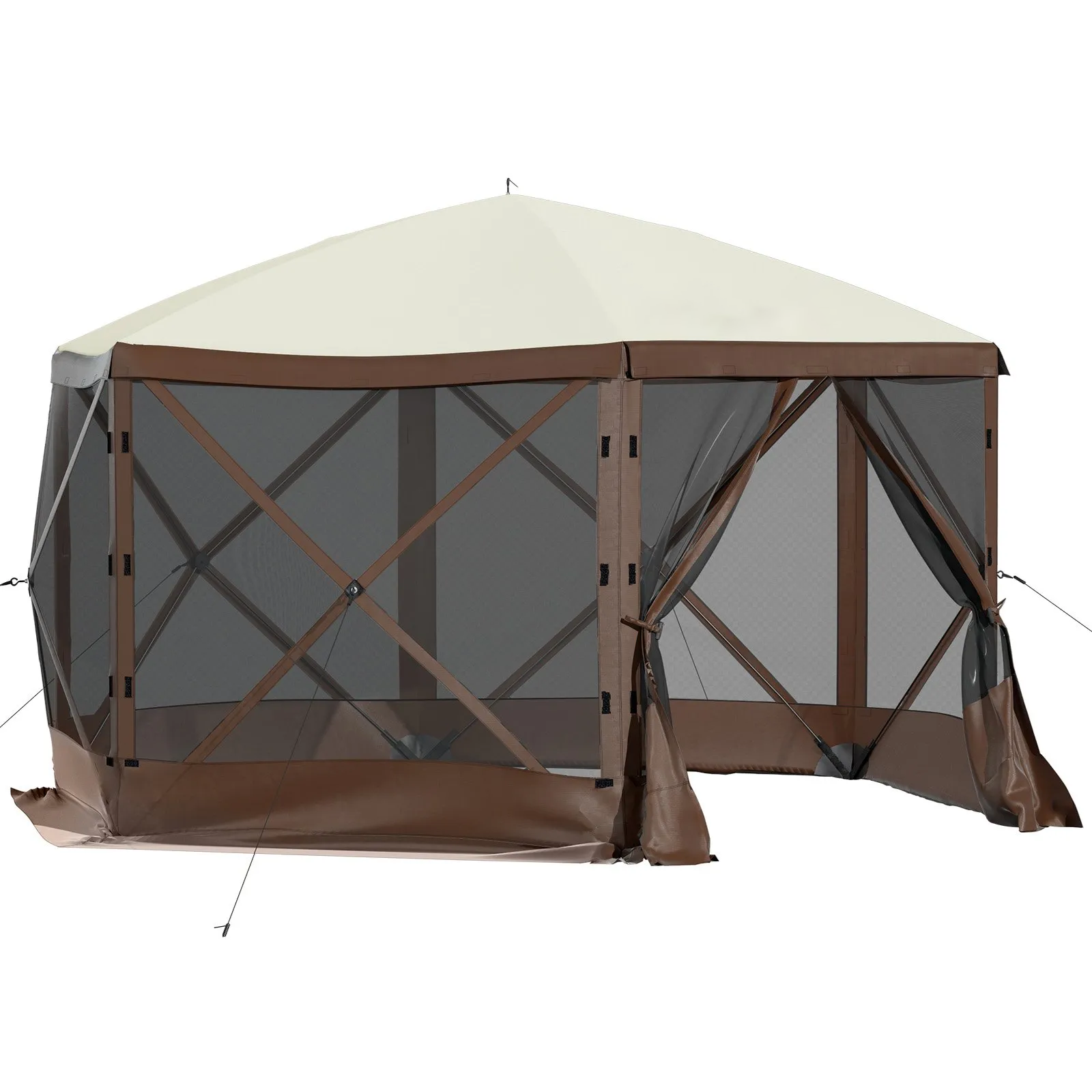 ⚡️Factory wholesale promotion 80% OFF⚡️  Gazebo Screen Tent, 10 x 10 ft, 6 Sided Pop-up Camping Canopy Shelter Tent with Mesh Windows, Portable Carry Bag