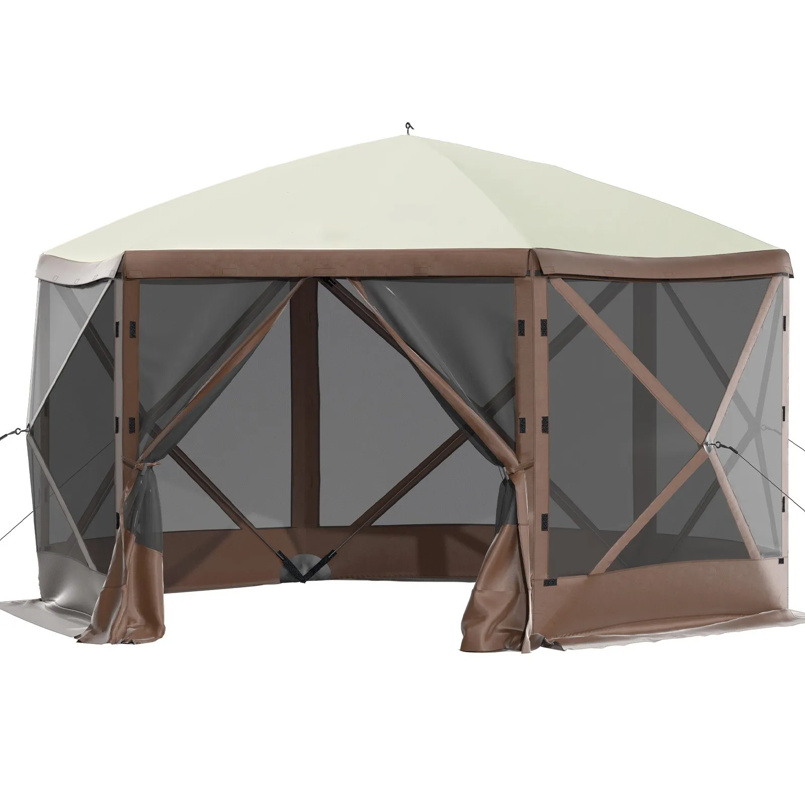 ⚡️Factory wholesale promotion 80% OFF⚡️  Gazebo Screen Tent, 10 x 10 ft, 6 Sided Pop-up Camping Canopy Shelter Tent with Mesh Windows, Portable Carry Bag