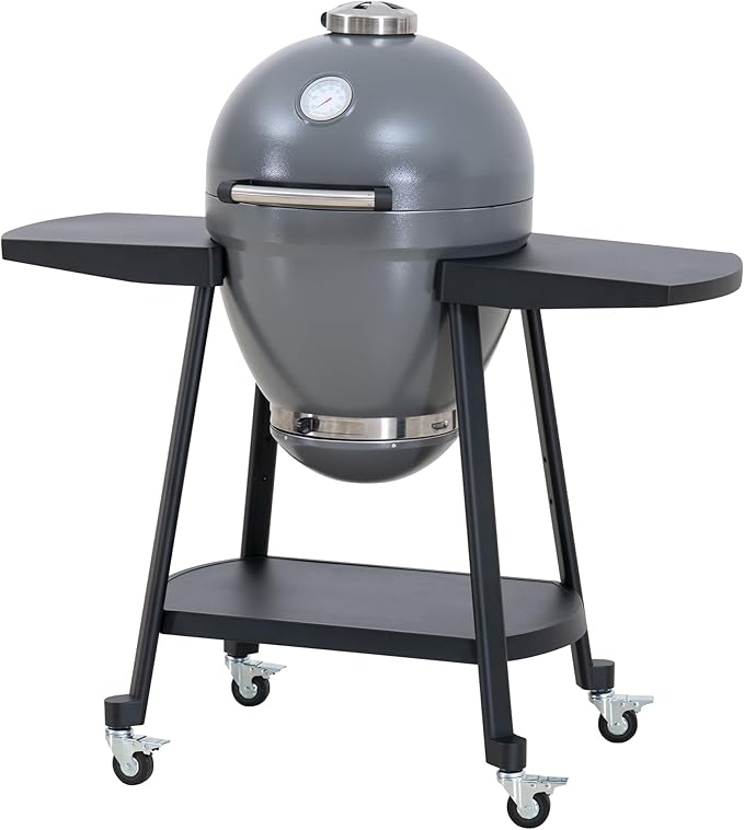 20-inch (approx. 50.8 cm) Kamado Charcoal Grill with Pizza Stone, Ultimate Outdoor Grill Egg Grill and Wheeled Smoke Unit