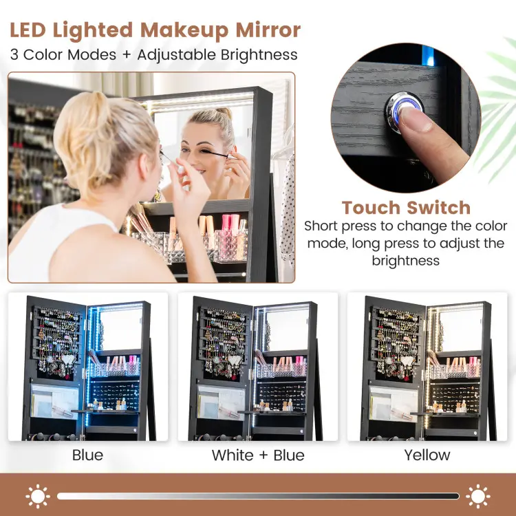 ⚡️Spring Sale⚡️360° Swivel Jewelry Armoire with Full Length Mirror