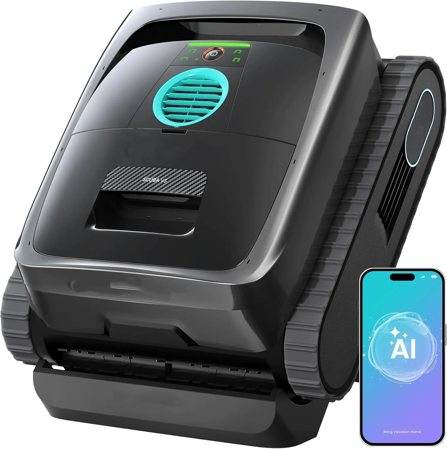 (2026 New) AIPER Scuba V3 AI Robotic Pool Cleaner  - 10x Faster Cleaning with Smart Waterline Parking, Cordless Design & Multi-Layer Filtration