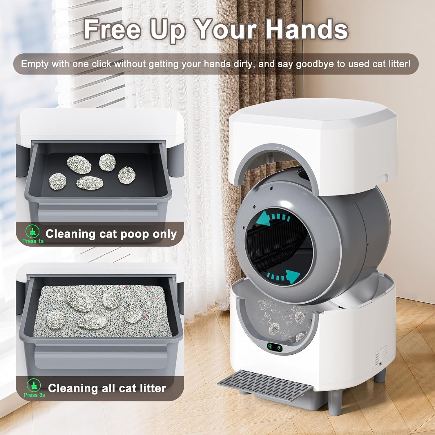 Automatic Litter Box, Self Cleaning Litter Box