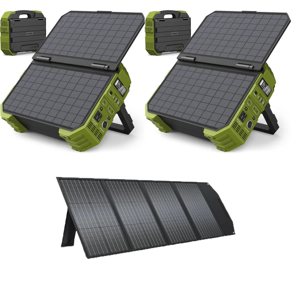 💥Last Day Buy 1 Get 1 Free💥Portable Power Station with Built-in Solar Panel