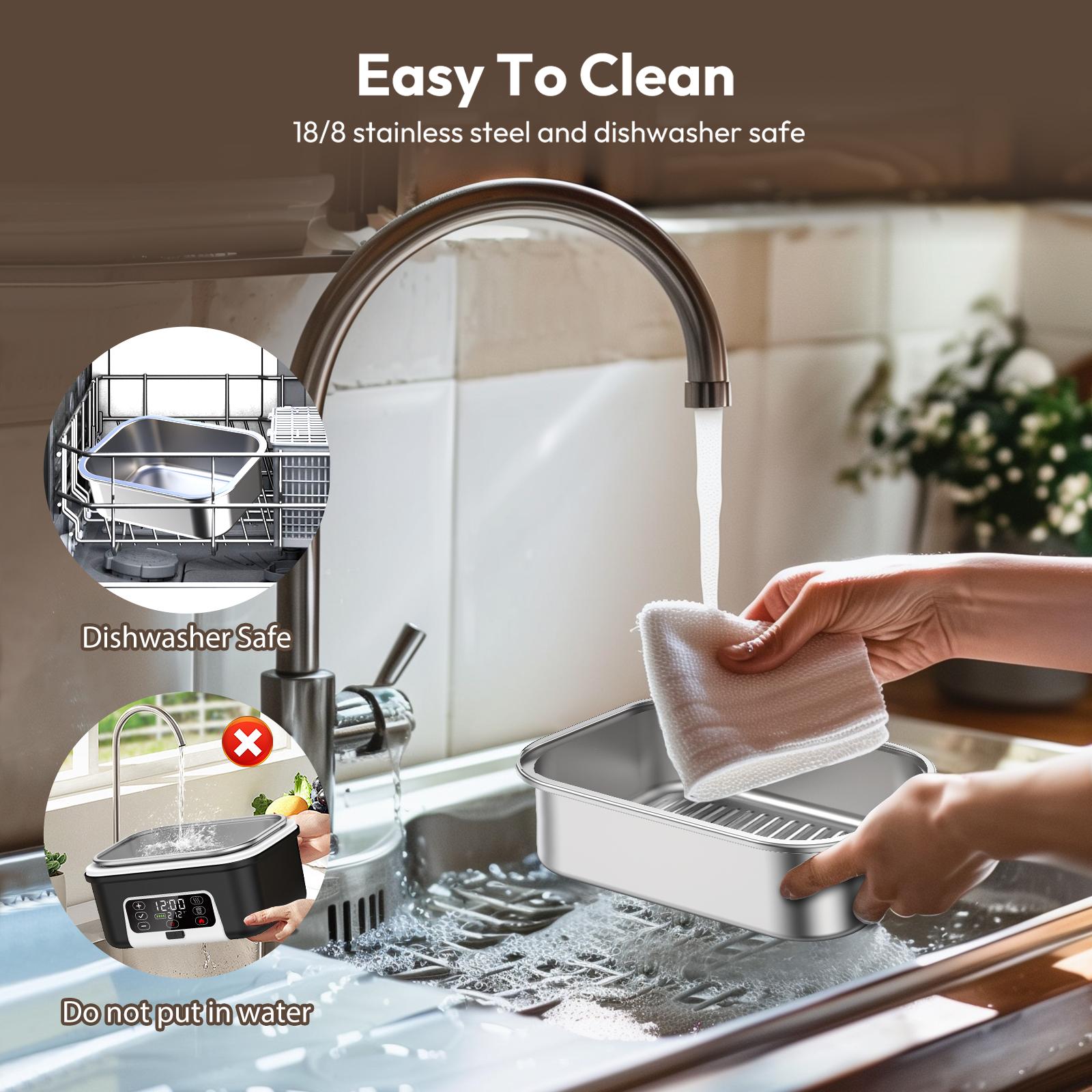 🔥Flash sale-Save Up To 80%🔥Cordless Electric Heated Lunch Box, 1.5L - 6.3Cups 20000mAh Rechargeable Battery Powered with Automatic Heating, Smart Timer