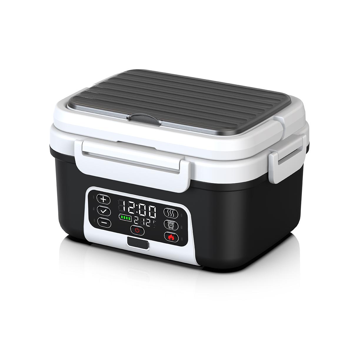 🔥Flash sale-Save Up To 80%🔥Cordless Electric Heated Lunch Box, 1.5L - 6.3Cups 20000mAh Rechargeable Battery Powered with Automatic Heating, Smart Timer