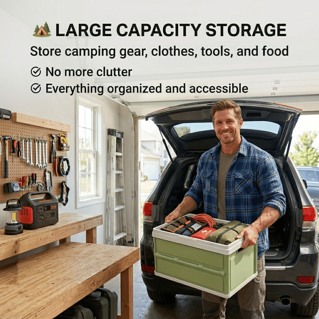 🏕️ Foldable Large-Capacity Outdoor Storage Box with Lid