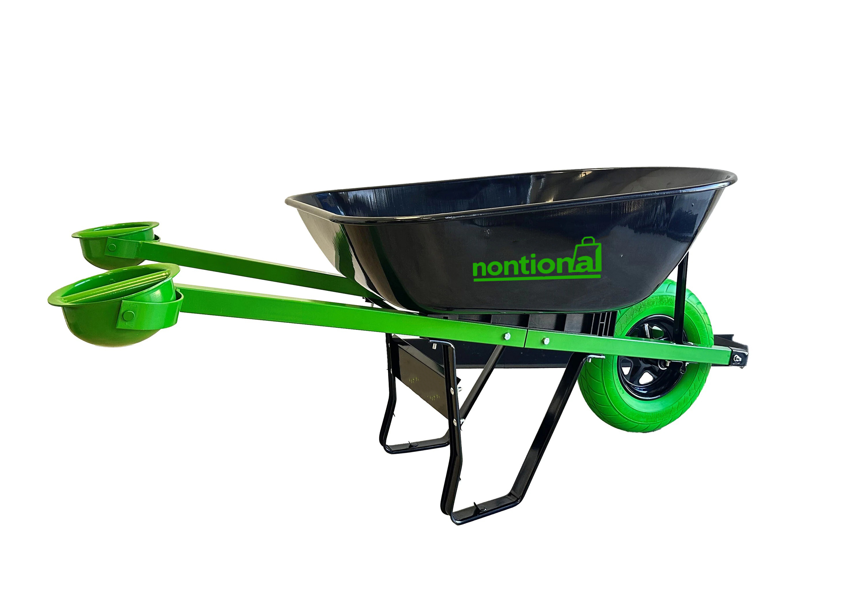 🔥Spring Fresh Sale 🎁 Nontional-Motion Tools 6-cu ft 1 Wheel Steel Push Wheelbarrow Flat-Free Tire