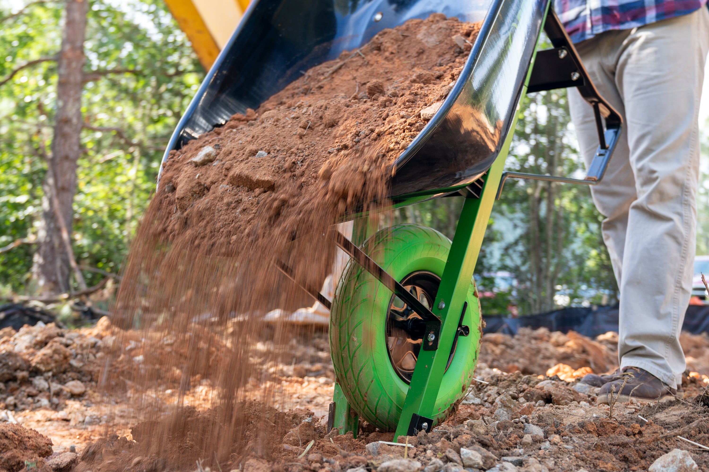 🔥Spring Fresh Sale 🎁 Nontional-Motion Tools 6-cu ft 1 Wheel Steel Push Wheelbarrow Flat-Free Tire