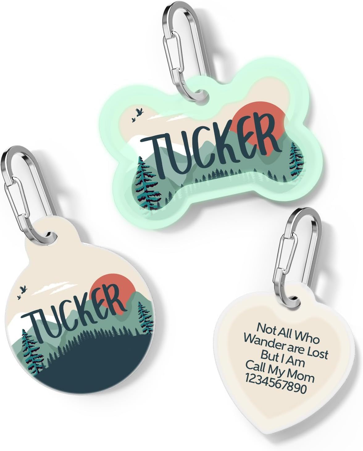 Sunset Pet ID Tag Personalized
