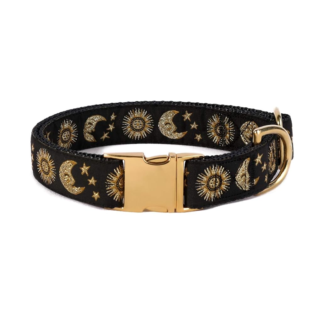 Moons and Stars Dog Collar Black