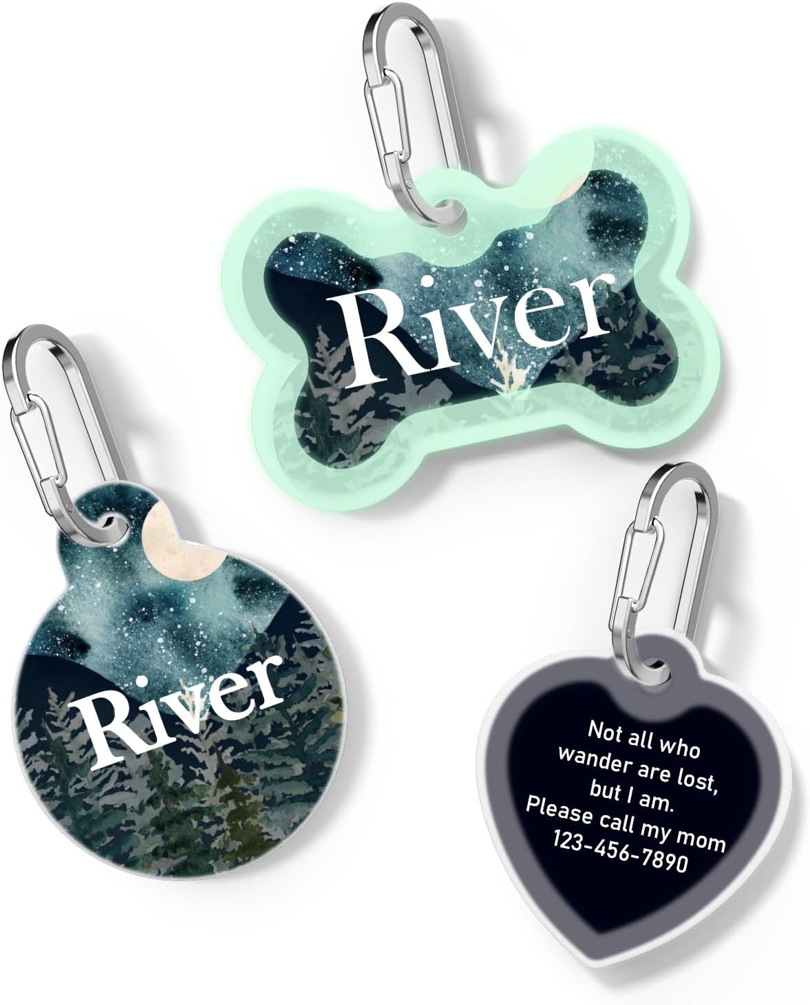 Starry Night Pet ID Tag Personalized